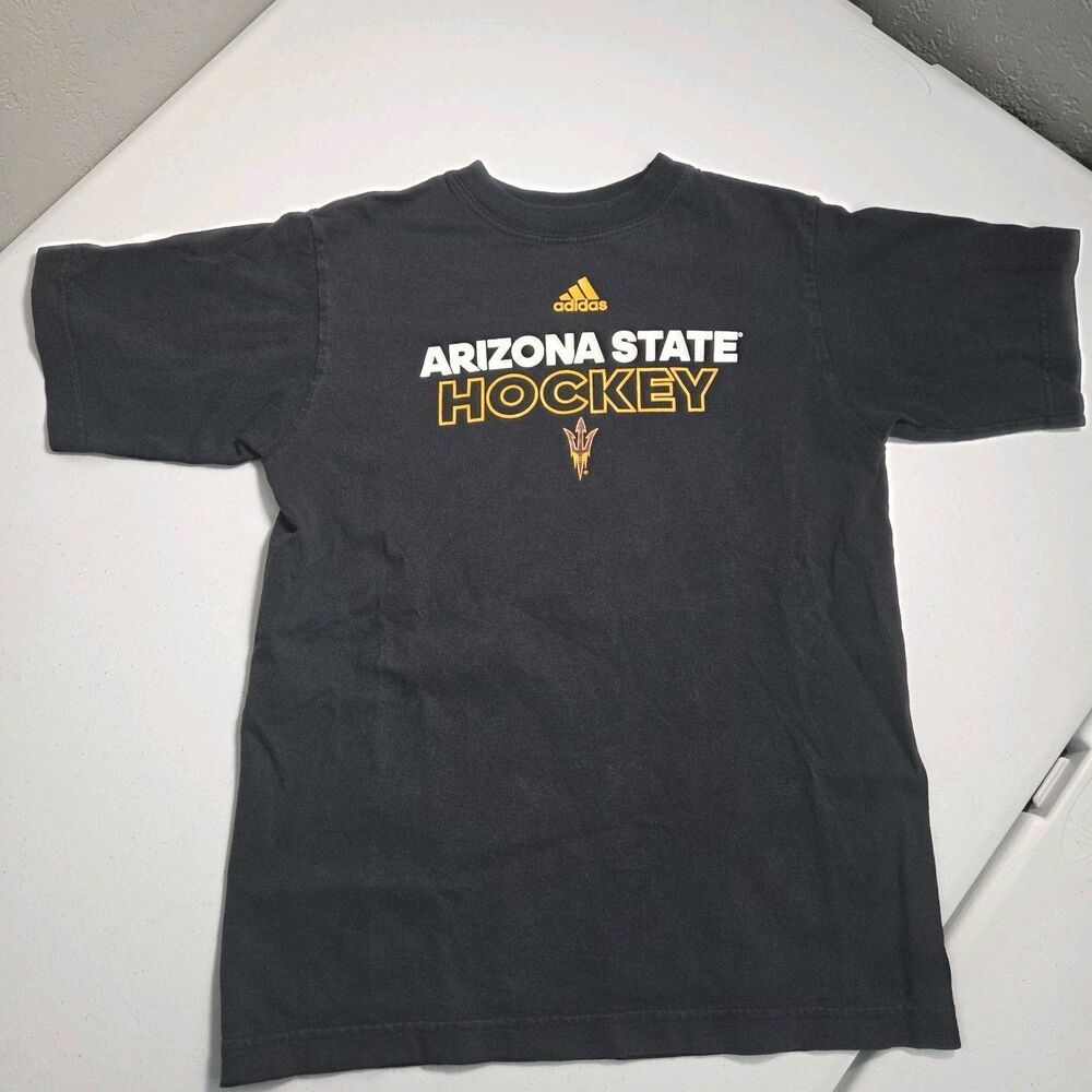 ​Adidas Arizona State Sun Devils Hockey T-Shirt M Charcoal Gray NCAA Tee